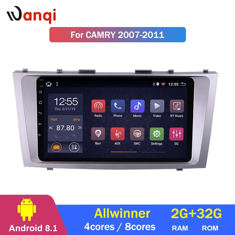 2G RAM 32G ROM car stereo auto radio dvd player Android 8.1 for Toyota Camry 2007-2011 GPS Navigati