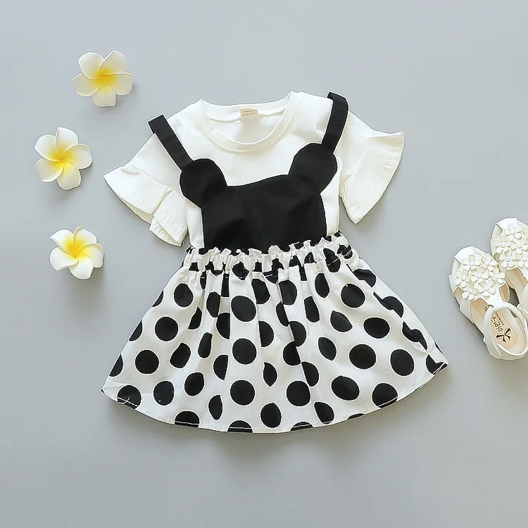 

Retail Children's Clothing Striped T-shirt & Bottom Girl's Set Summer Baby Girl 2 Pieces Sets LKC063