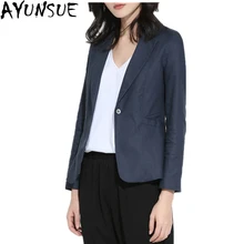 AYUNSUE Женский блейзер 2918 хлопок и лен девять рукав женские блейзеры и куртки весна лето тонкий повседневный Блейзер Mujer CJ71