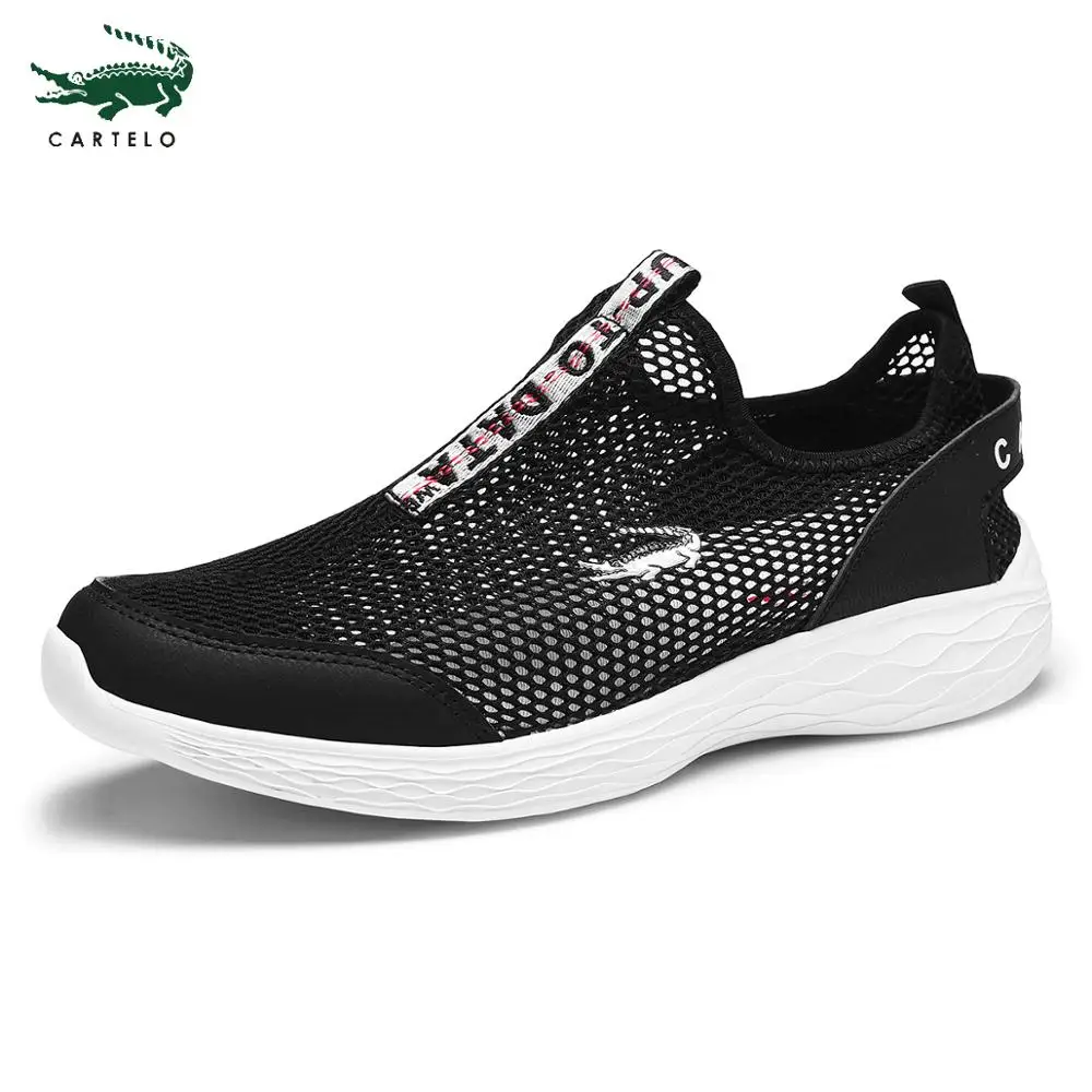 

CARTELO men's shoes hollow breathable mesh surface lightweight non-slip pedals casual mesh shoes men