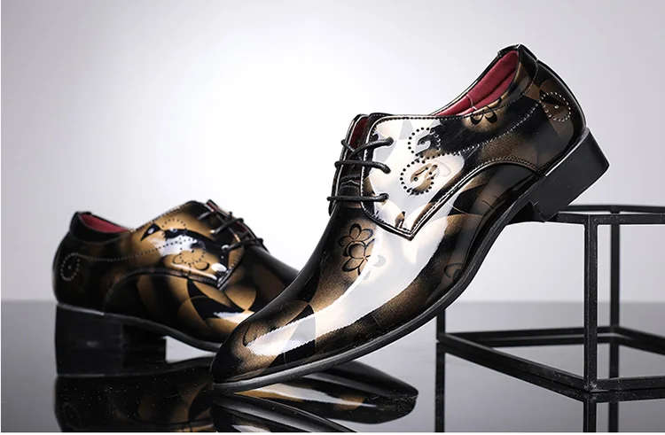 LAISUMK/большие размеры 37-48, Модные Мужские модельные свадебные туфли, мужские туфли на плоской подошве с круглым носком, деловые кожаные туфли на шнуровке в британском стиле