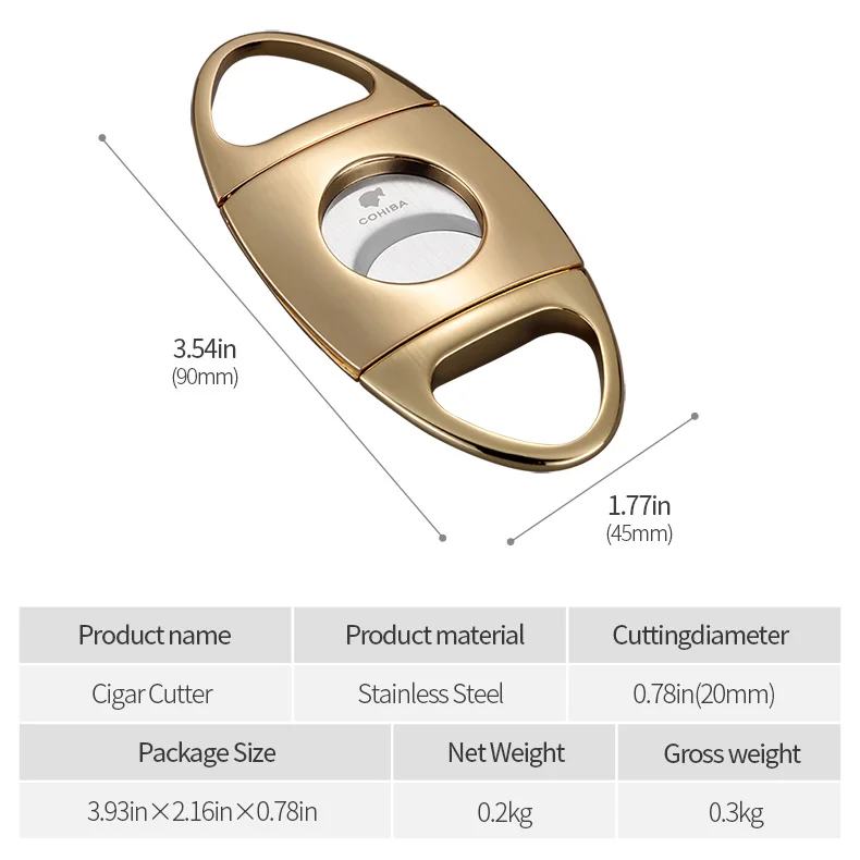 COHIBA резак для сигар из металла из нержавеющей стали ножницы для сигар портативный двойной край CC-114
