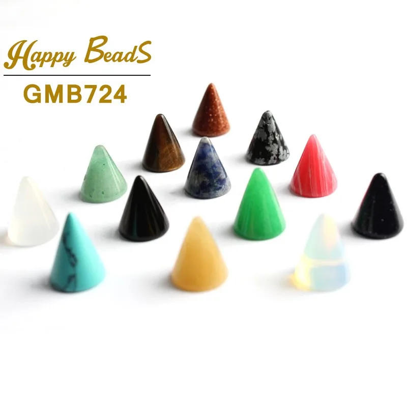 10x14mm cone 10pcs Натуральный Камень Смешанные овальные круглые кабины камень Кабошон каплевидные бусины для самостоятельного изготовления ювелирных изделий ручной работы для изготовления ювелирных изделий, кольцо 10/20 штук - Цвет: 10x14mm cone 10pcs