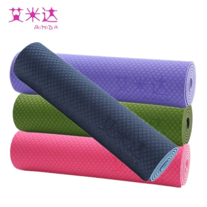 AIMIDA TPE Yoga Mats 6mm Double Side No slip Environmental Green Yoga