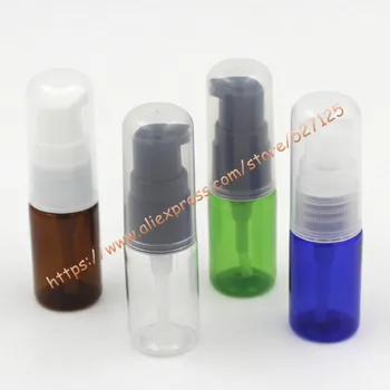 

10ml pretty colors PET samples bottle with 3 colors plastic pump.lotion/hand wash/Shampoo/moisturizer/facial water PET bottle