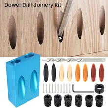 Woodworking Pocket Hole Jig Kit 6/8/10mm Angle Drill Guide Set Hole Puncher Locator Jig Drill Bit Set For DIY Carpentry Tools