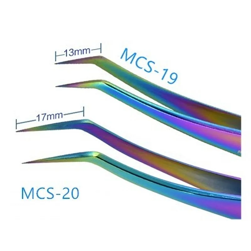 100% VETUS Original MCS Series Premium Beauty Makeup Tweezers for Volume Eyelashes Extension Top Quality Super Fine Tip Clip 3