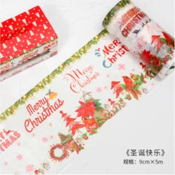 Ruban adhésif Washi large en papier, 9cm x 5m, décoration de noël, ruban adhésif coloré 