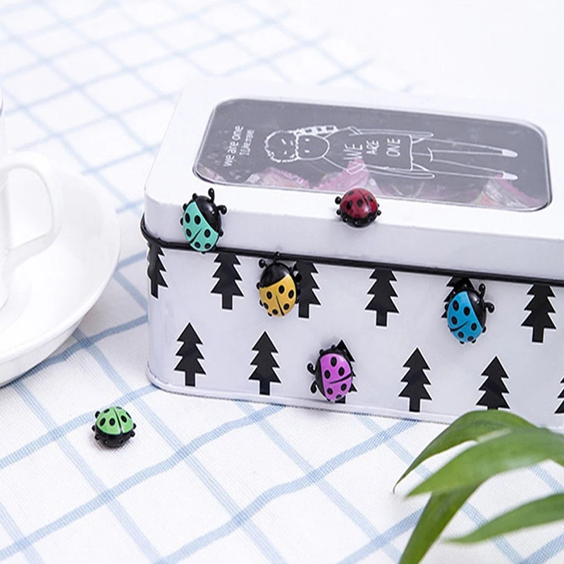 6pcs DIY   Mini Ladybug Fridge Magnet Stickers Decal Home Cabinets Decor