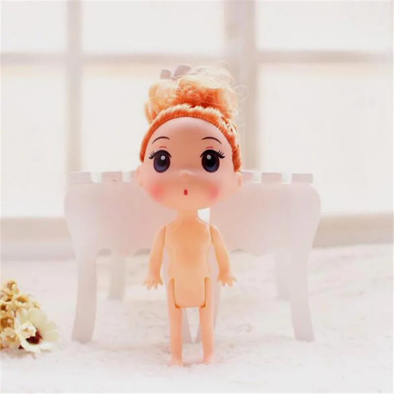 Мини-кукла, подвижная игрушка с головой, силиконовые куклы для девочек, маленькие подвесные игрушки для девочек и мальчиков, подарки, новинка, 12 см, 1 шт