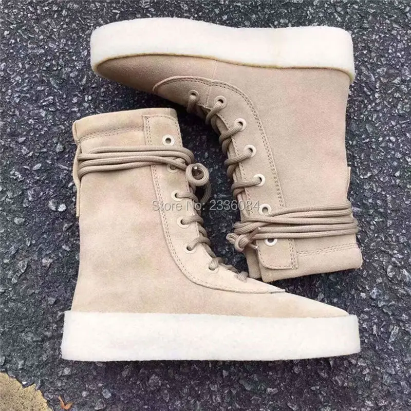 

2018 New Spring Autumn Lace-Up Nubuck Leather Ankle Boots Platform Height Increase Mens Boots Hot Fashion Celebrity Boots