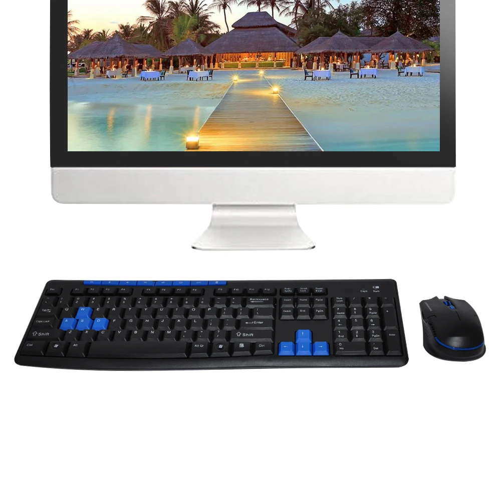 DeepFox 2,4G USB Беспроводная клавиатура мышь комбинированная Бесшумная мышь Водонепроницаемая клавиатура набор мультимедийных клавиш для Windows компьютера