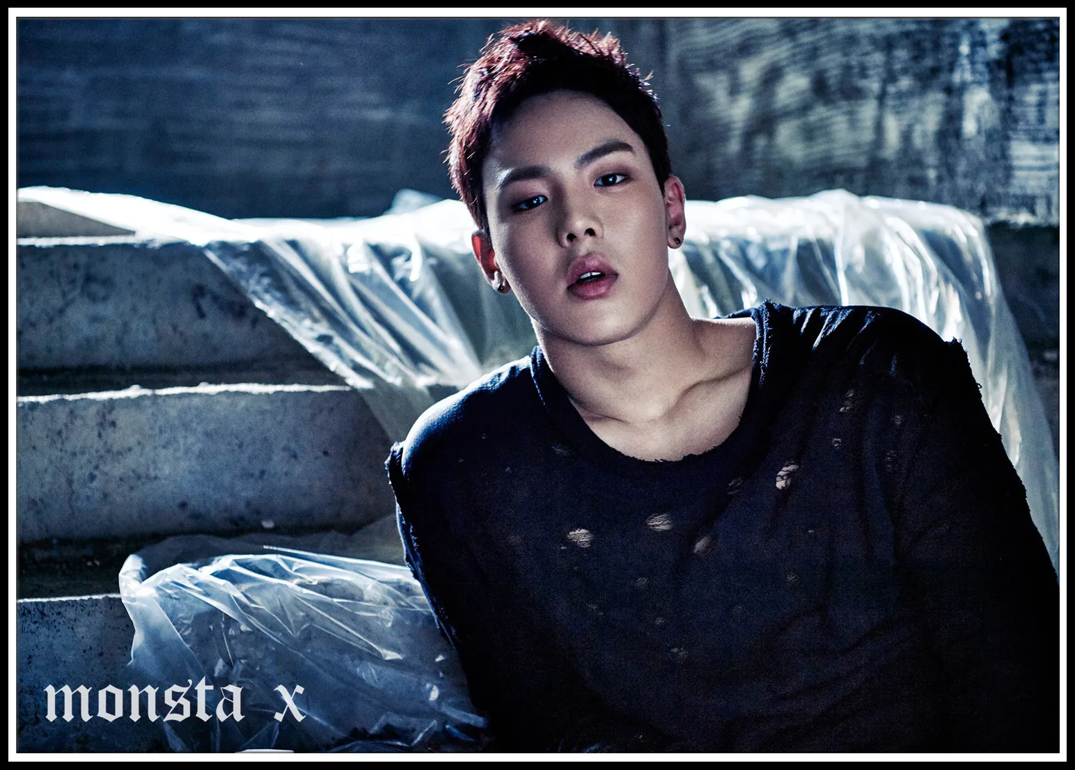 Новые постеры MONSTA X в Корейском стиле плакаты из белого картона прозрачные принты