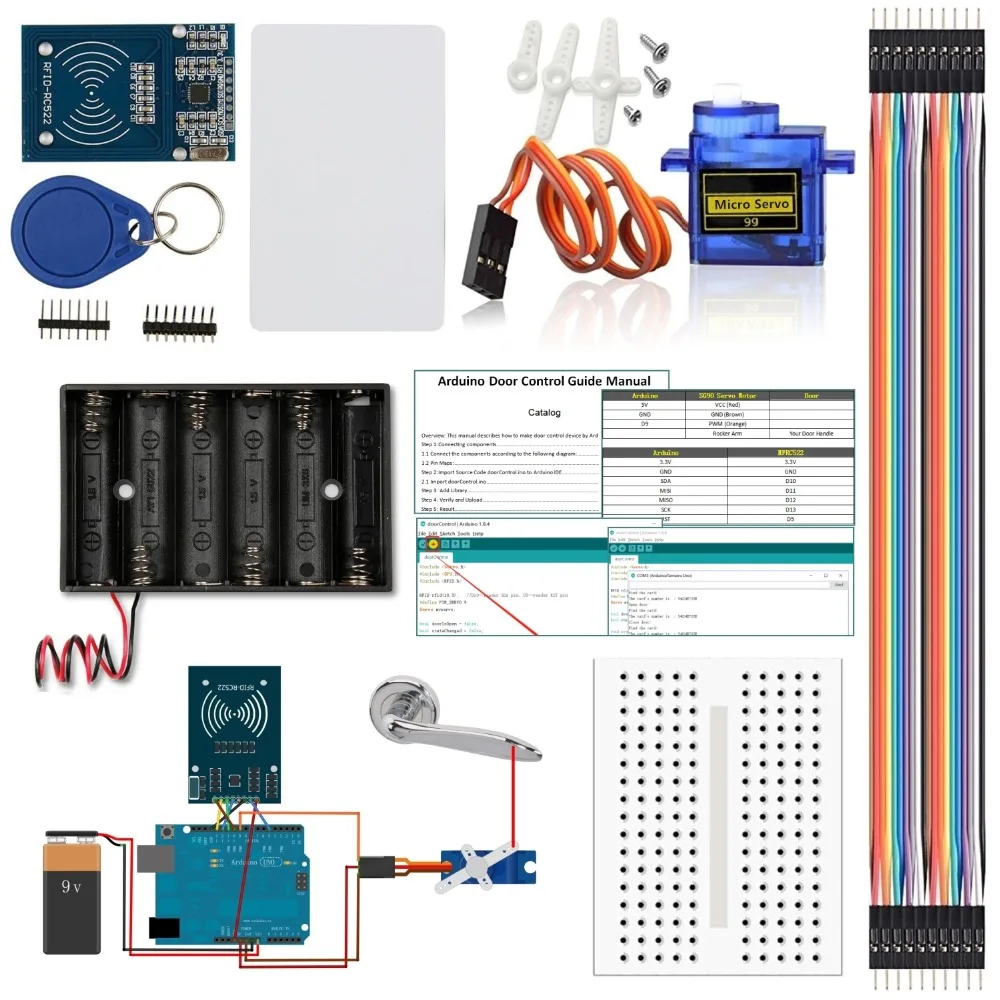 RFID RC522 датчик RF модуль для Arduino UNO комплект двери доступа Управление Наборы для Arduino UNO R3 Мега Nano начинающих стартер в комплекте с обучающим руководством