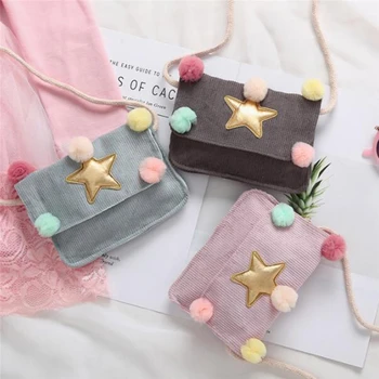 

NEW Children Shoulder Bag Mini Star Ball Messenger Bags Small Square Bag Kids Key Coin Purse Cash Pouch Girls Princess Handbags