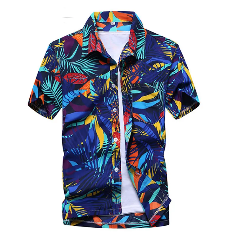 Aloha Shirt Men Mens Summer Short Sleeve Plus Size Floral Shirts Men Casual Holiday Vacation