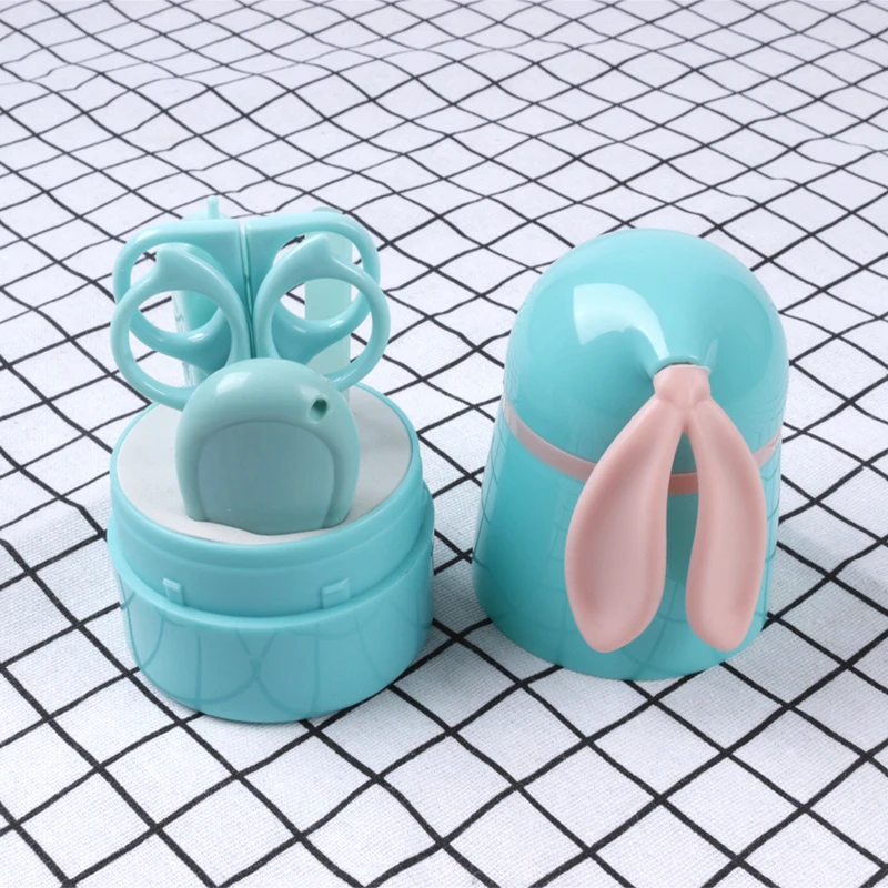 Newborn Baby Healthcare Kits Baby Nail Care Set Infant Nail Clippers Care Set with Rabbit Storage Box for Tools 5Pcs
