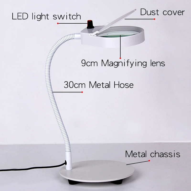 Kuaiqu 3X 10X Лупа светодиодный настольный светильник Дневной светильник Ремесленная стеклянная настольная лампа светодиодный многофункциональный настольный увеличительный светильник с подставкой