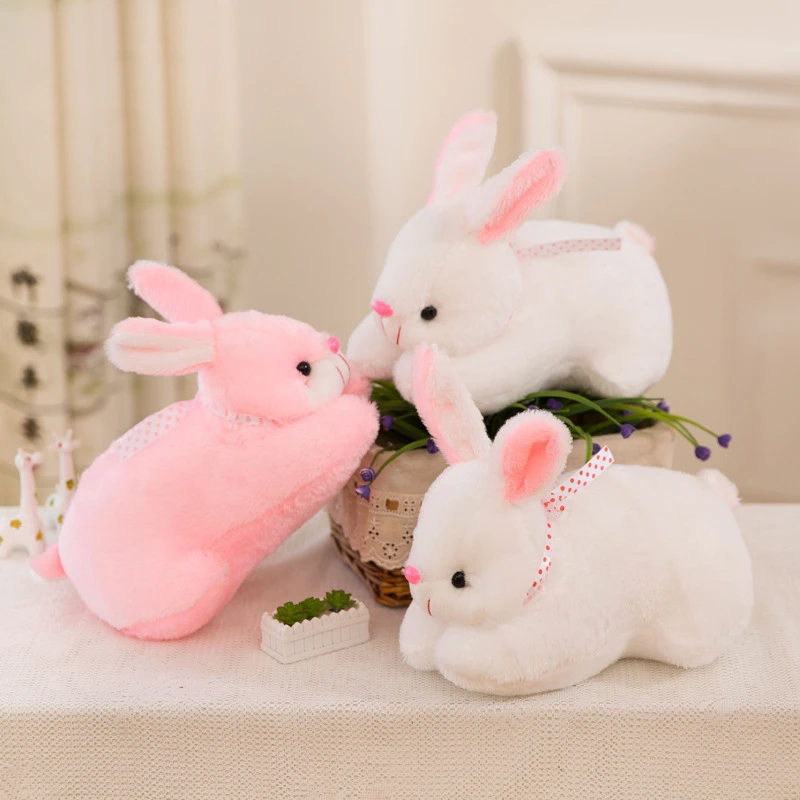 stuffed white rabbit