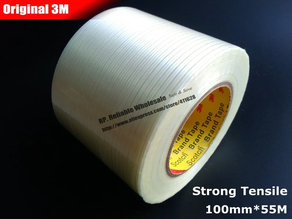 1x (10cm) 100mm*55M 3M Strong Tensile Adhesive Fiberglass Tape, for