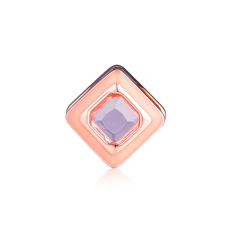 

Reflexions Square Shape Clip Rose Golden Beads for Reflexions Bracelets 2019 Spring Silver 925 Jewelry Crystal Beads DIY Making