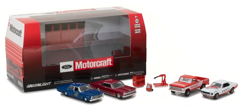 

GL 1:64 Ford Motorcraft Garage Multi-Car Diorama Shop Tools alloy model Car Diecast Metal Toys Birthday Gift For Kids Boy