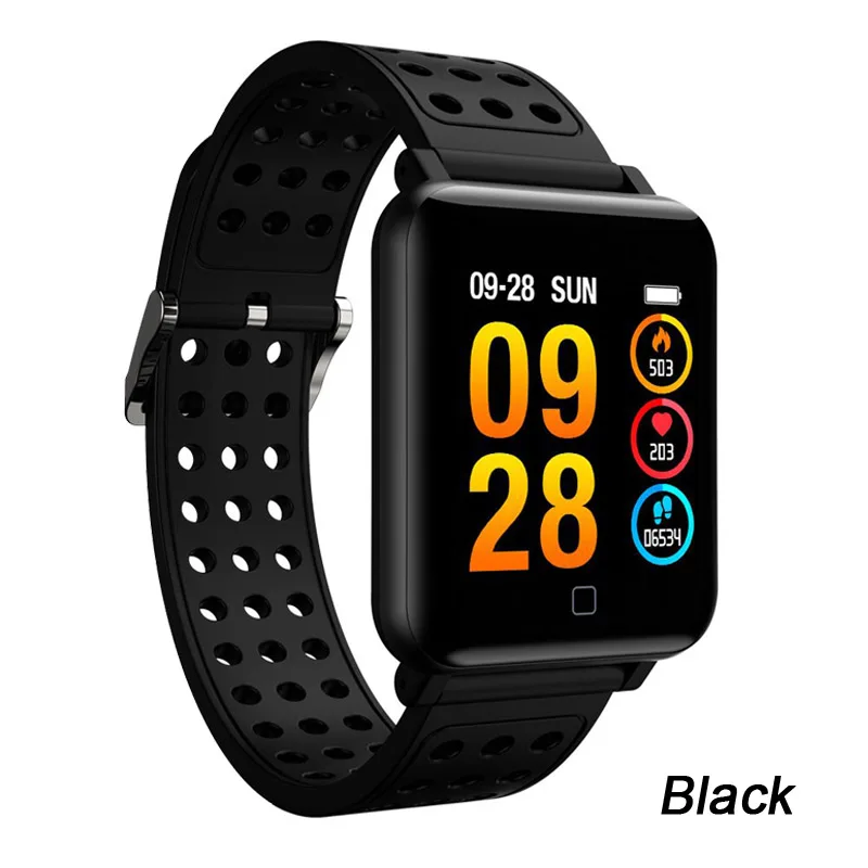 Silica Strap black Смарт-часы Greentiger M19, фитнес-трекер, измеритель артериального давления, Bluetooth, часы, умные часы, шагомер, монитор сердечного ритма, спортивный ремешок - Цвет: Silica Strap black