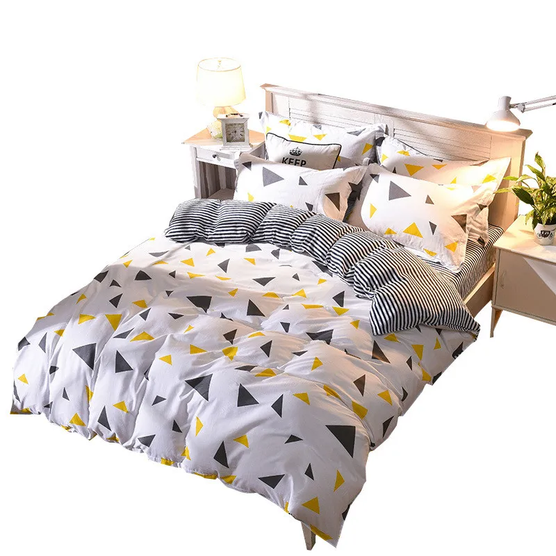 

Colorful Geometric Duvet Cover Sets For Single Double Bed Adults Twin Full Queen Size 100% Polyester Bedding Sets XF640-2