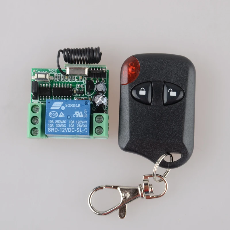 DC 12v 10A Relay 1CH Wireless RF Remote Control Switch Transmitter Receiver 315MHZ/433MHZ Smart