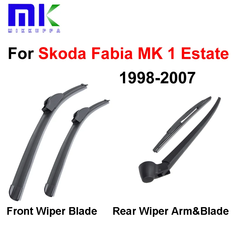 

Front And Rear Wiper Arm And Blade For Skoda Fabia 1 Estate 1998 1999 2000-2007 Windshield Windscreen Wiper Auto Car Accessories