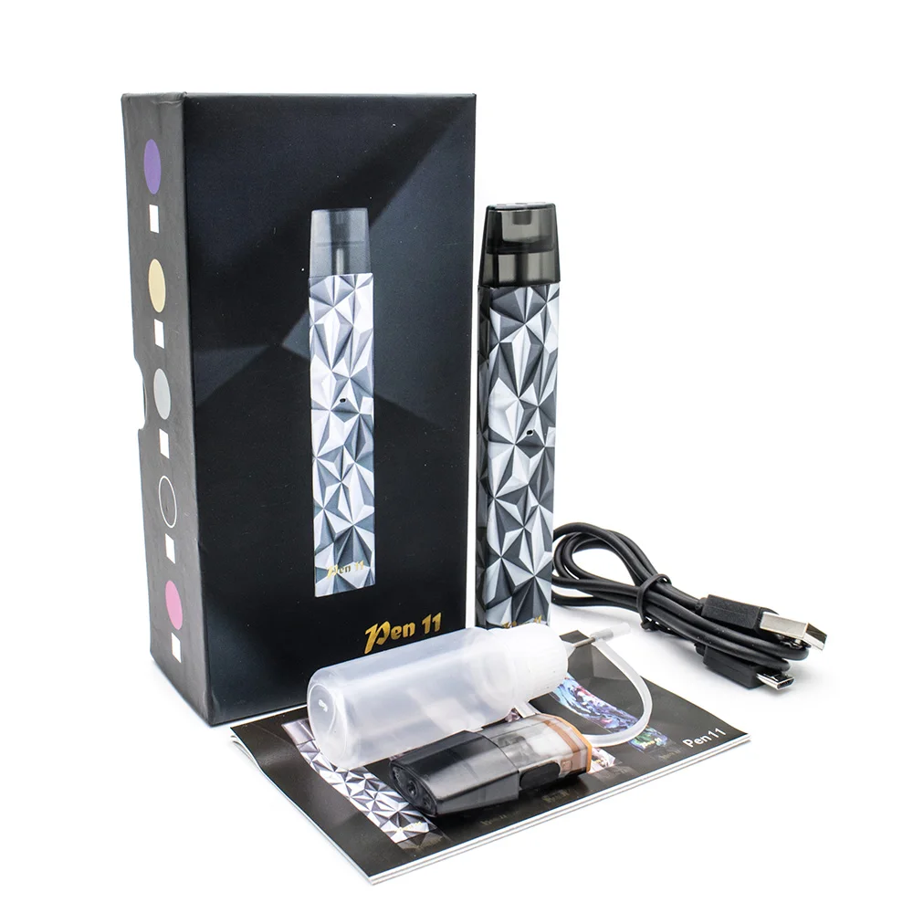 Vape POD Pen 11 стартовый набор 350 мАч встроенный аккумулятор 2 мл картридж 109*20*11 мм