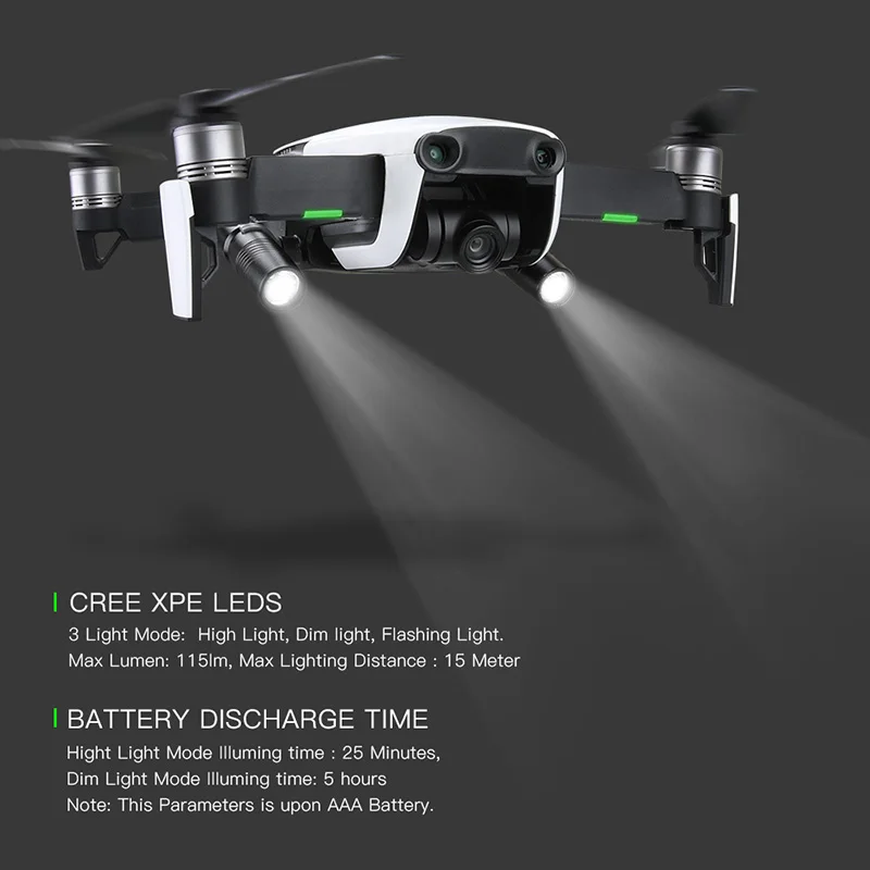 2pcs Drone Night Flight LED Light photography Fill light Flashlight Spare parts For DJI mavic air Drone Accessories 1 (13)