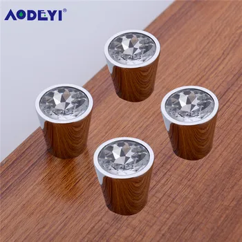 

AODEYI Luxury Czech Crystal Chrome Finish Round Cabinet Door Knobs and Handles Furnitures Cupboard Wardrobe Drawer Pull Handle