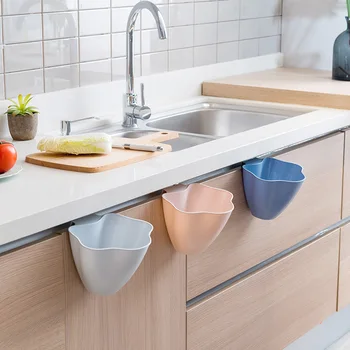 

3 pcs Creative cabinet garbage bin kitchen multi-functional hanging flower garbage collection box Wish Amazon explosion