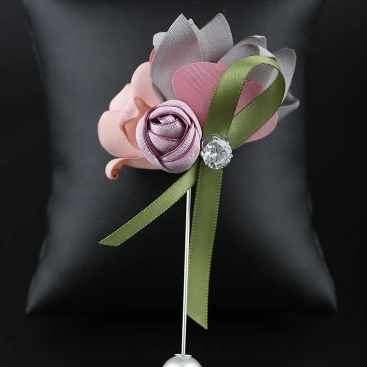 

Korean Fashion Fabric Flower Brooch Long Needle Pin Popular Brooches For Women Shawl Cardigan Corsage Lapel Badge Clothing