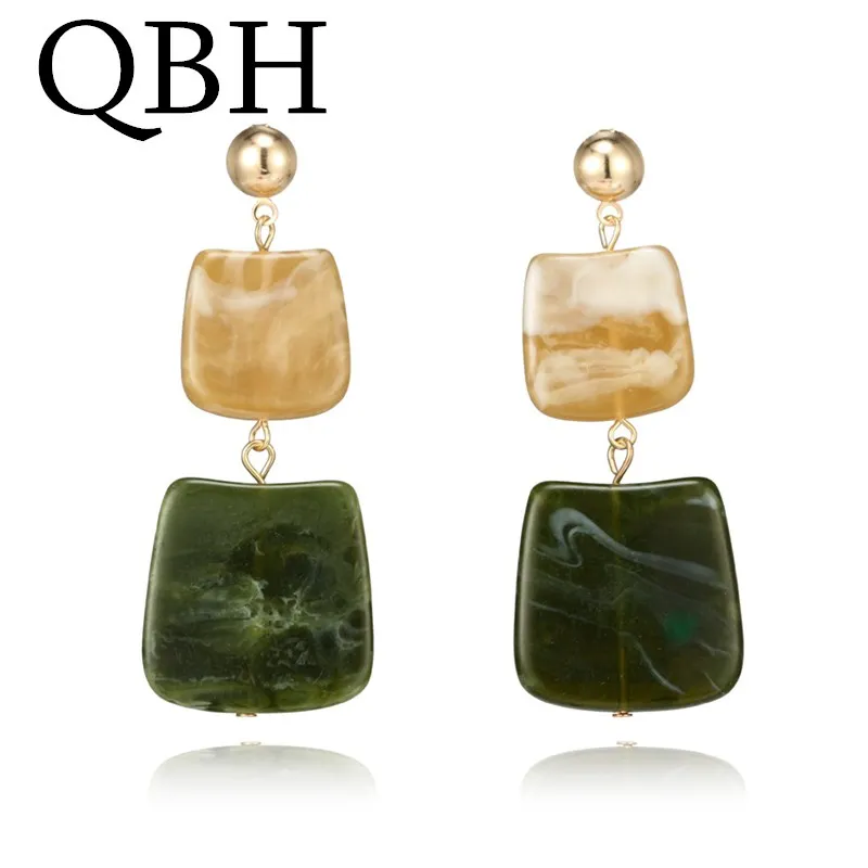 

EK722 European Exaggerated Geometric Square Long Earrings Acrylic Connection Pendants Drop Earrings For Women Fashion Jewelry