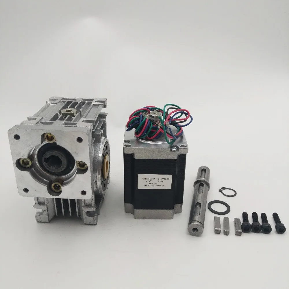 

Ratio 20:1 self-lock High-Torque L76mm NEMA23 3A RV30 Turbine Worm Gearbox Geared Stepper Motor Decorating machine