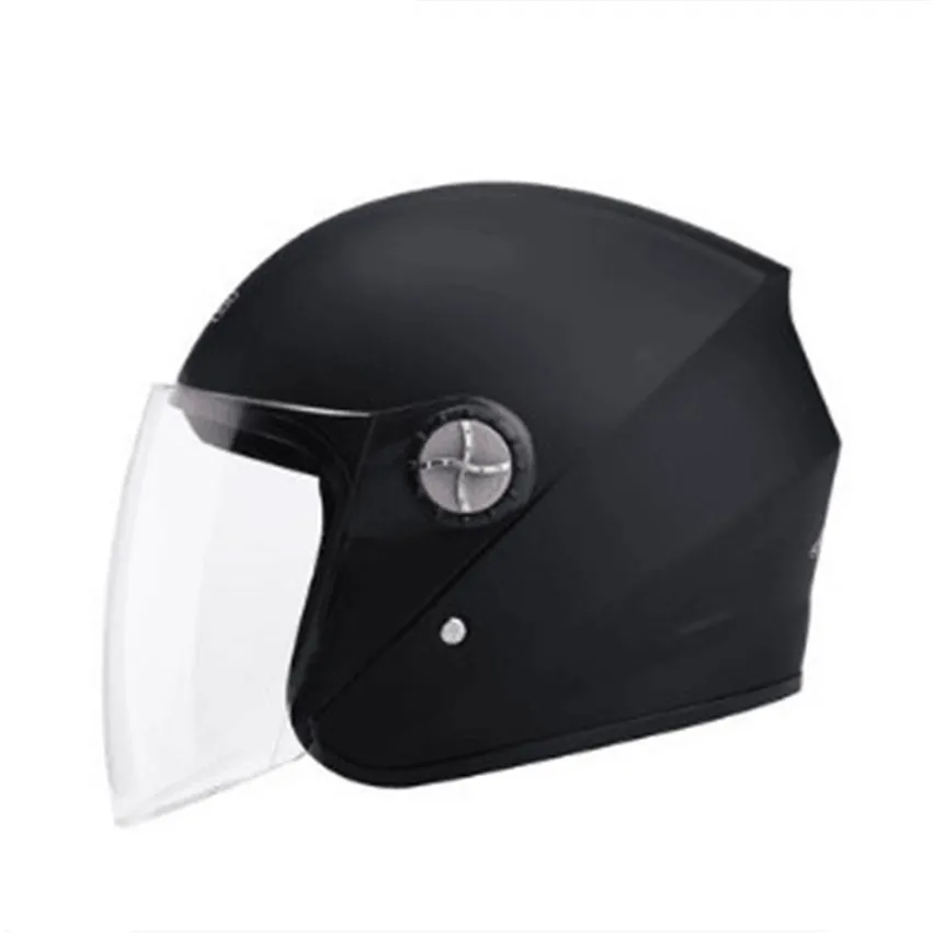 

white motorcycle helmet men and women electric bicycle helmet, summer, autumn and winter and semi - covered personality helmet
