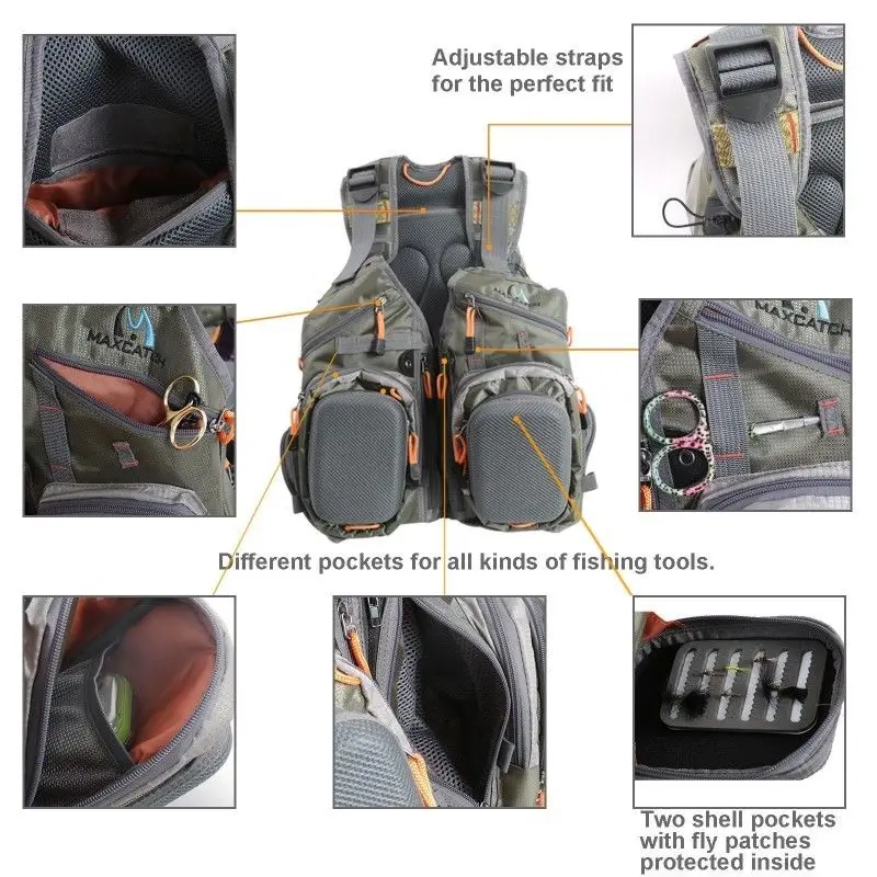 Maximumcatch Fly Fishing Vest Fishing Bag With Multifunction Pockets Adjustable Size Fishing Backpack