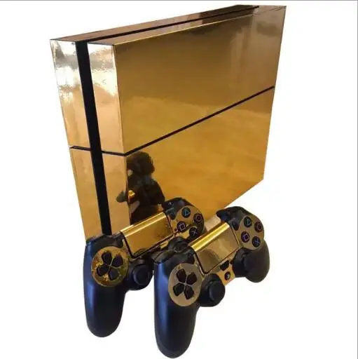 Золотая Хромовая виниловая наклейка для PS4 защитная пленка водонепроницаемая