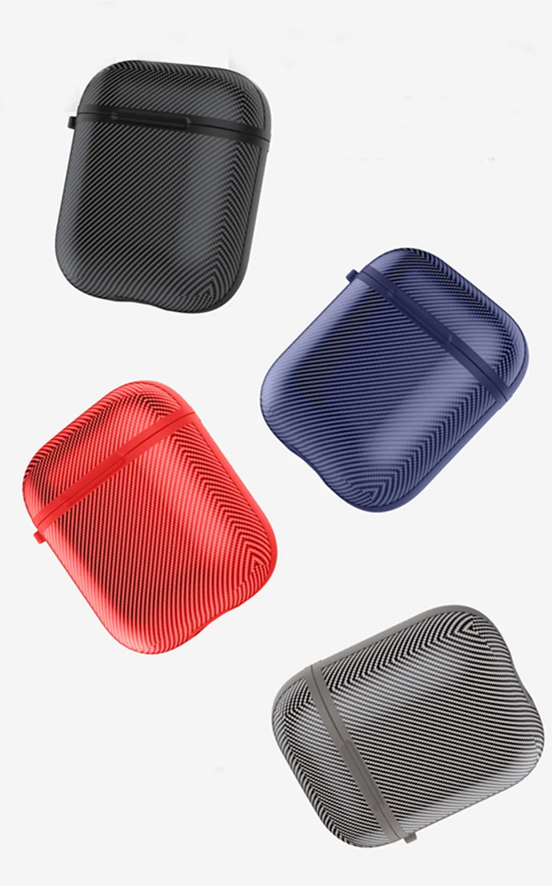 

TPU Silicone Bluetooth Wireless Earphone Case Carbon Fiber Protective Cover Skin Accessories for Apple Airpods 1 Charging Box