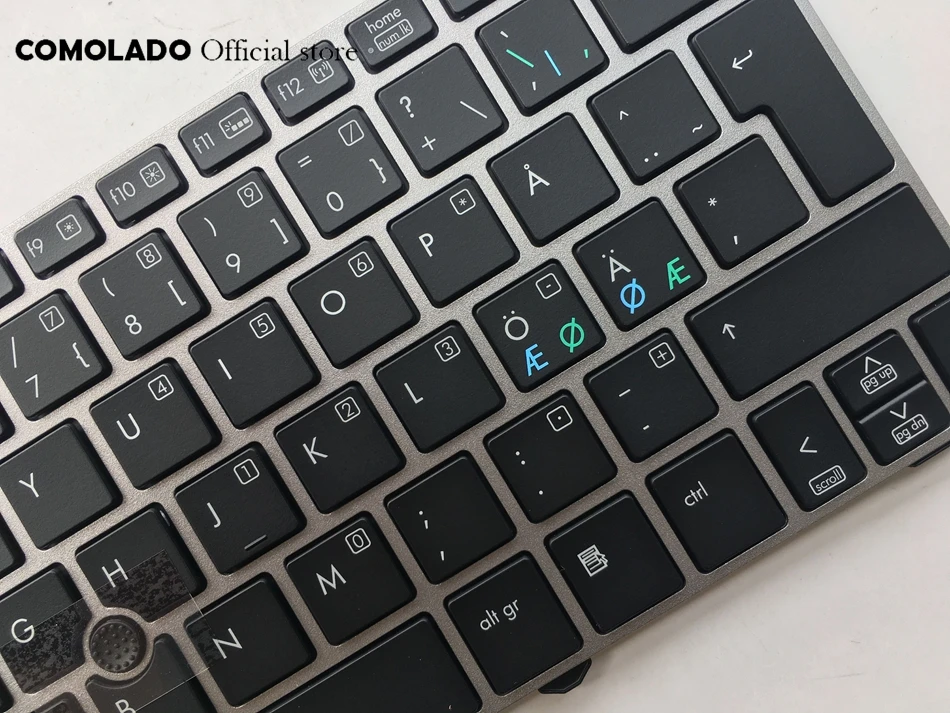 ND Nordic laptop Keyboard for HP EliteBook 2170p 2170 with grey frame with backlight keyboard ND Layout (2)