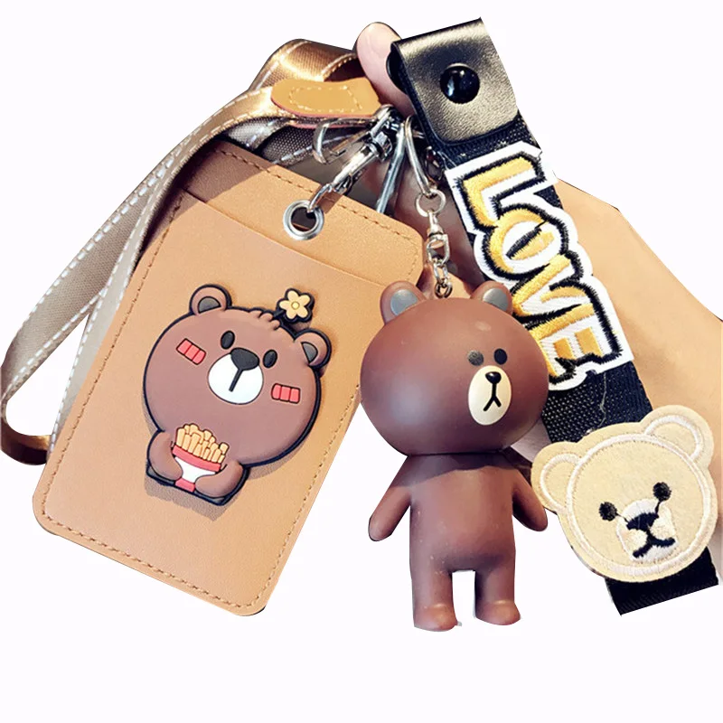 

HNXZXB Name Credit Card Holders Women Men PU Bank Card Neck Strap Card Bus ID holders The girl Identity pink badge with lanyard