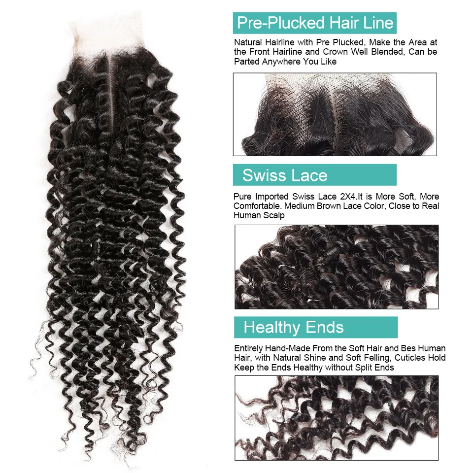 Allove Curly Hair Wave Bundles With Closure (8)