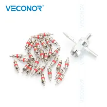20 stücke Verzinkt Kupfer Ventil Core mit 4 in 1 Reifen Ventil Stem Entfernung Tools Kit 21 Stück Reifen reparatur Werkzeug Set für Auto Lkw