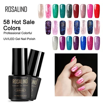 

ROSALIND Gel varnish Nail Polish Hybrid Primer Nails Art Extension Semi permanent Luminous Rose UV Gel Base Top For a Manicure