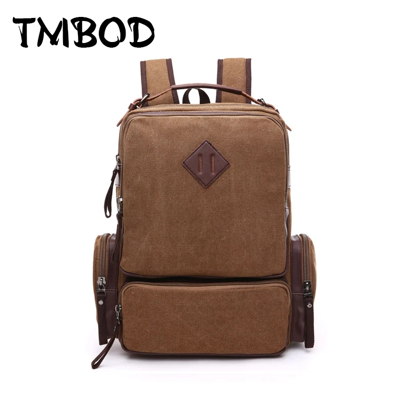 

New 2019 Men Casual Canvas Mountaineer Backpack Travel Teenager School Bag Man Backpacks Shoulder Bags For Male Bolsas an533