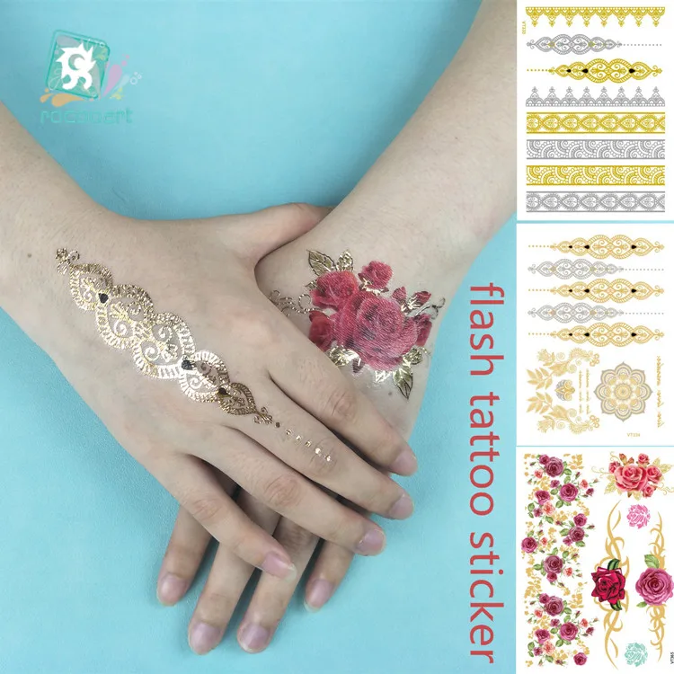 

1Sheet Gold silver Face Tattoo Waterproof Bronzing Freckles Make Up Body Art eye Flash tattoo Sticker decals Bride tribe party