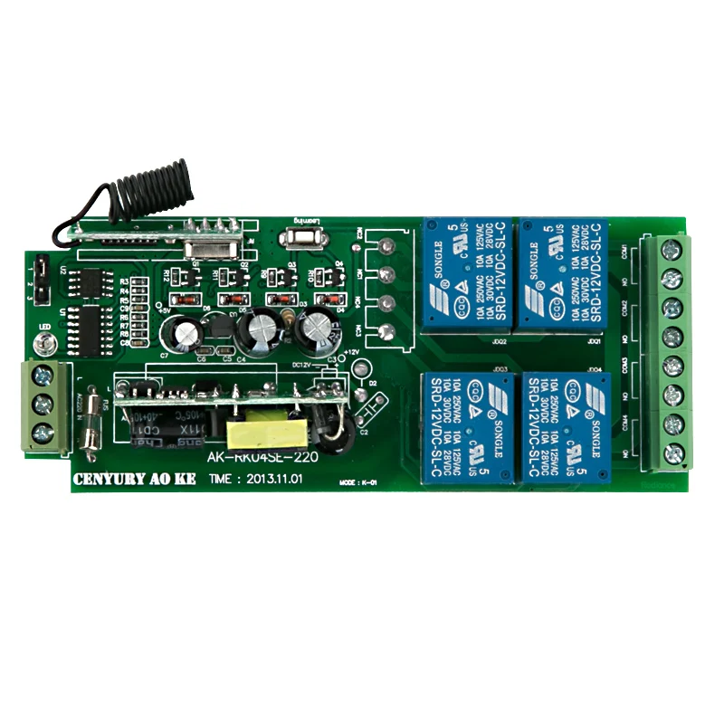 

Xuanlongyuan AC85V-265V 110 В 220 в 230 В 4-канальный 4-канальный радиочастотный беспроводной ресивер, 315 433,92 МГц