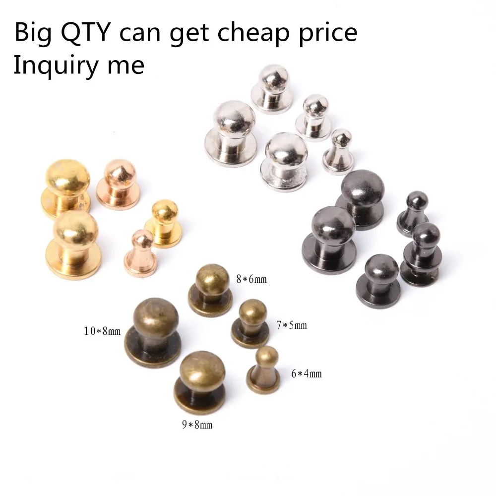 20pcs/lot Brass Round Monk Head Nail Rivet Stud Screws Back Copper